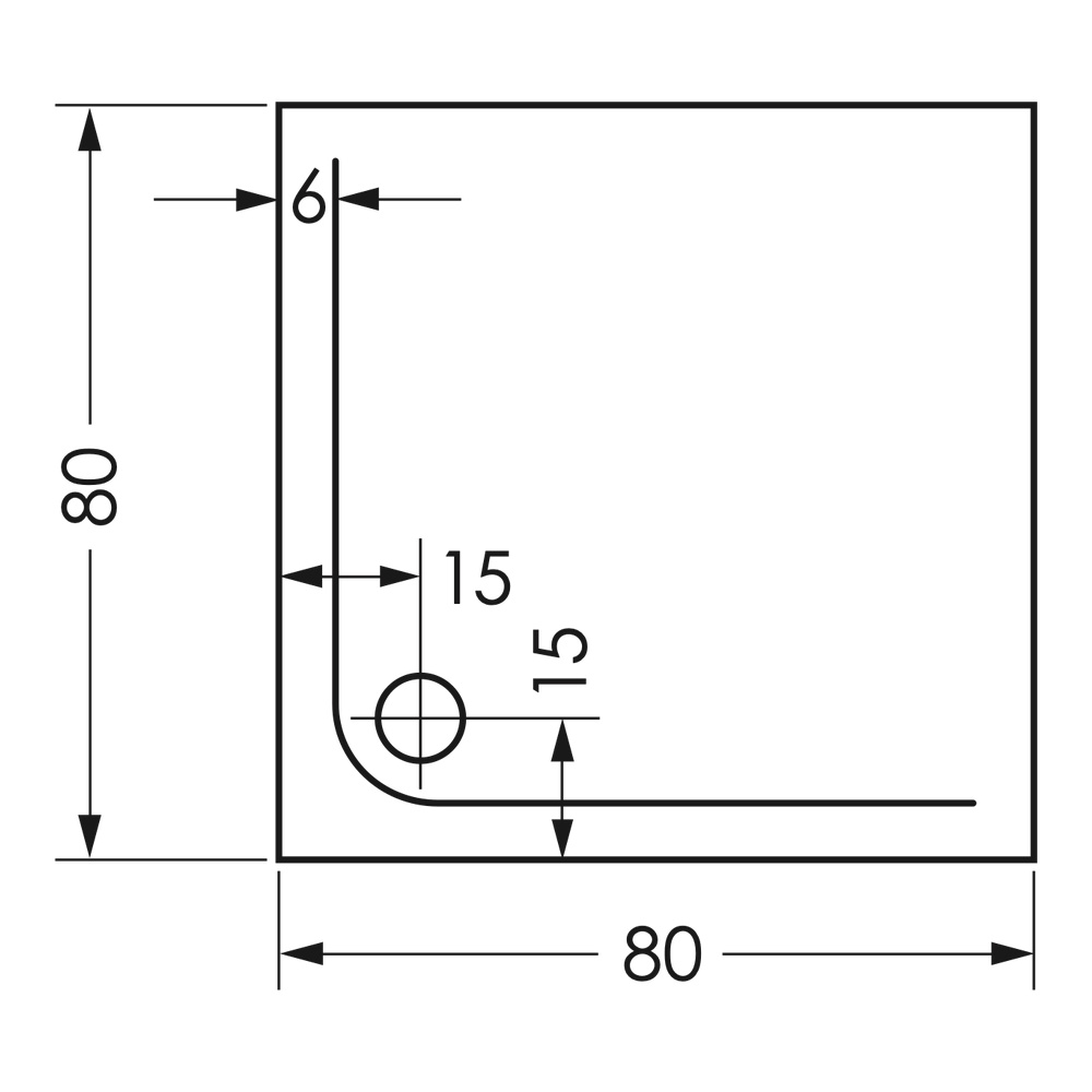 repaBAD quadrat Duschwanne „Como“ 800 × 800 mm ohne Oberflächenbeschichtung, in Weiß repaBAD quadrat Duschwanne „Como“ 800 × 800 mm ohne Oberflächenbeschichtung, in Weiß