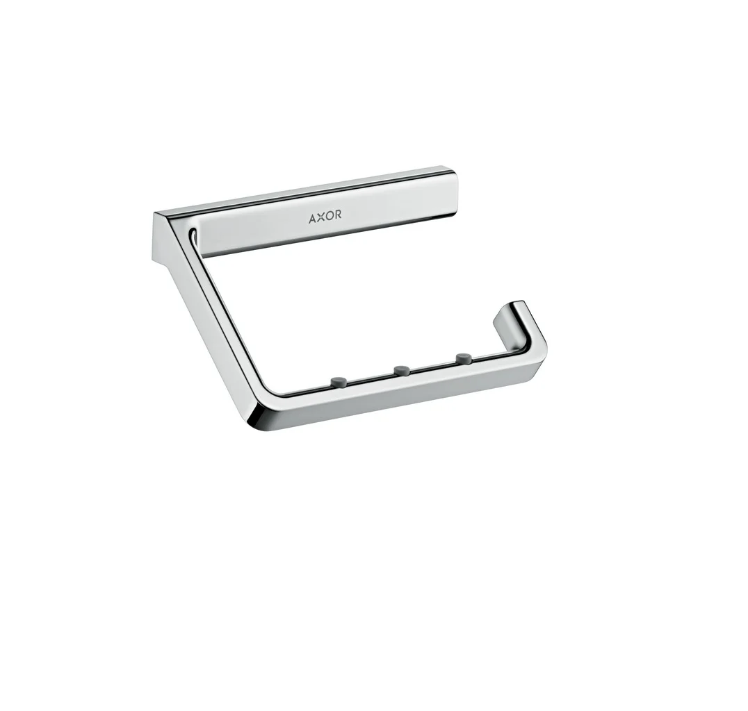 Hansgrohe AXOR Universal Softsquare Toilettenpapierhalter, Chrom, Wandmontage mit verdeckter Befestigung, 35 mm Bohrabstand, 6 mm Bohrlochdurchmesser