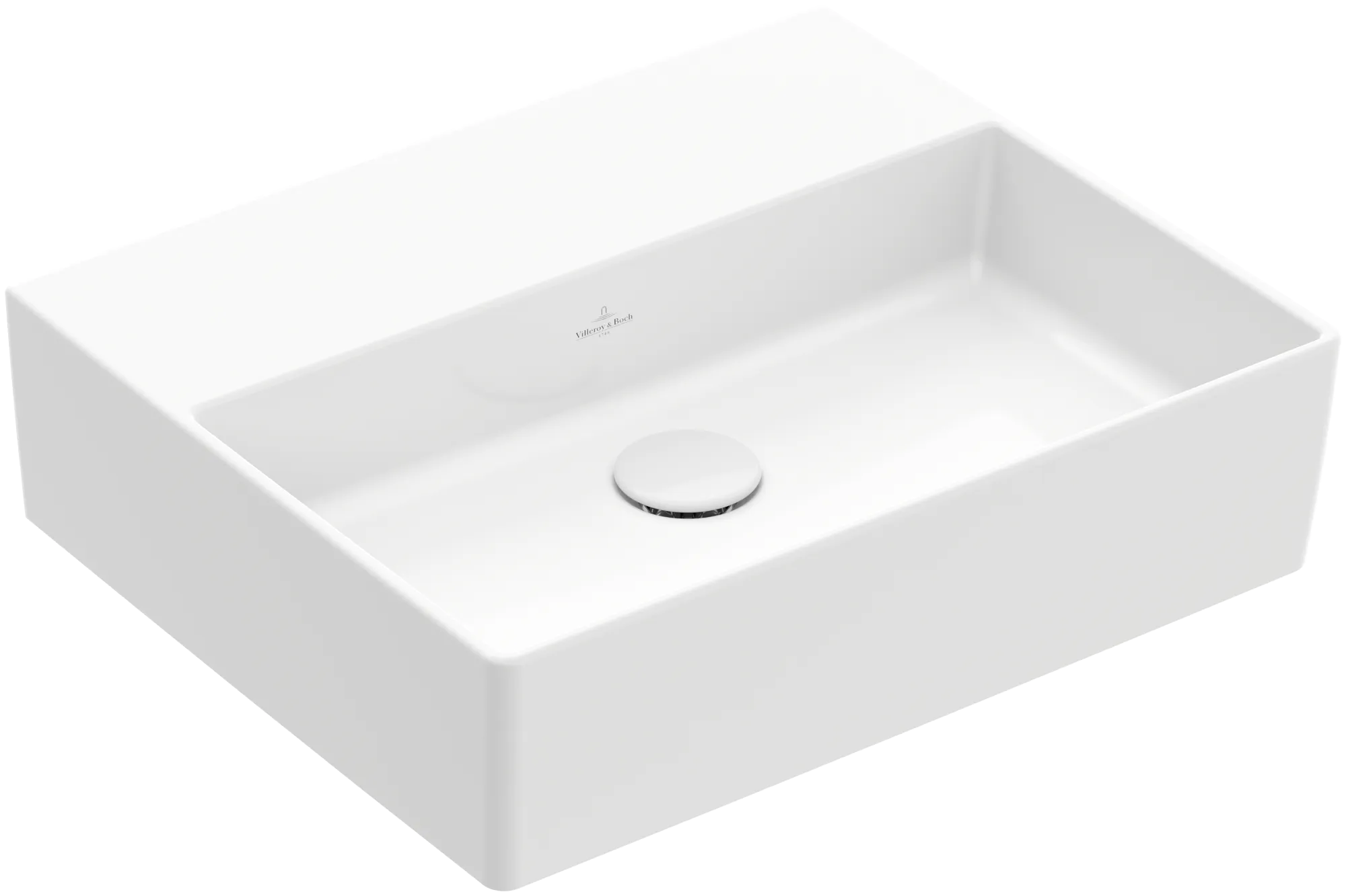 Villeroy & Boch Memento 2.0 Waschbecken TitanCeram 500x420mm Rechteck Weiß Alpin Farbe: Weiß Alpin / Größe: 50 × 42 cm / Hahnlochbohrung: ohne Hahnlochbohrung / Hahnlochposition: ohne / Oberflächenveredelung: ohne Oberflächenveredelung / Überlauf: ohne Überlauf