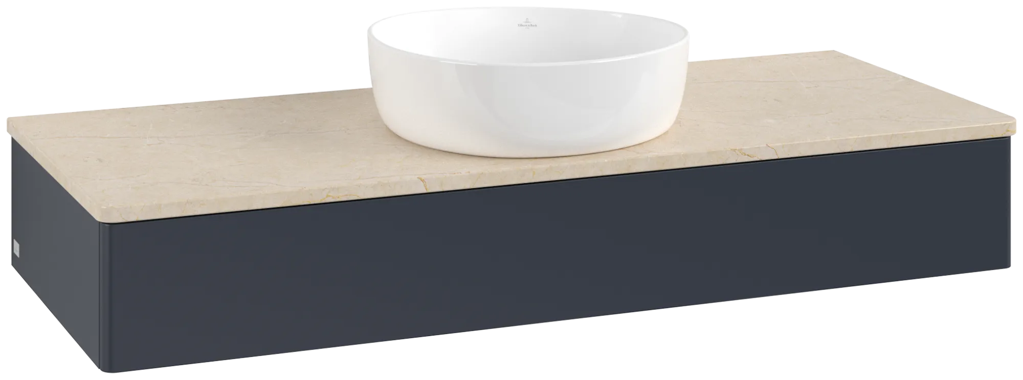 Villeroy & Boch Antao Waschbeckenunterschrank K10_1, 1200x190x500 mm, Midnight Blue Matt Lacquer / Botticino