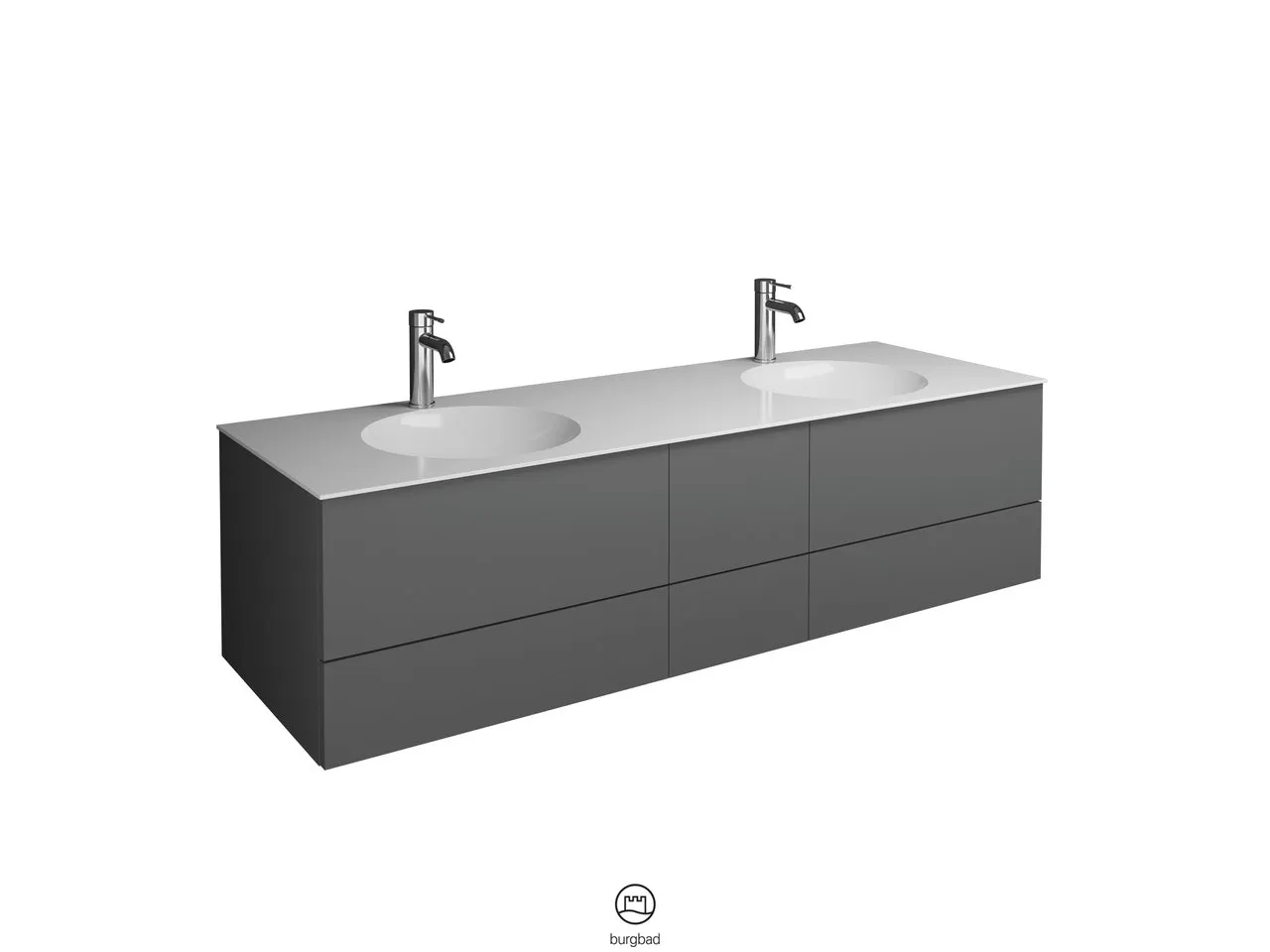 Coco Mineralguss-Waschtisch inkl. Waschtischunterschrank, 1506 mm breit, 406 mm hoch, SFHR150