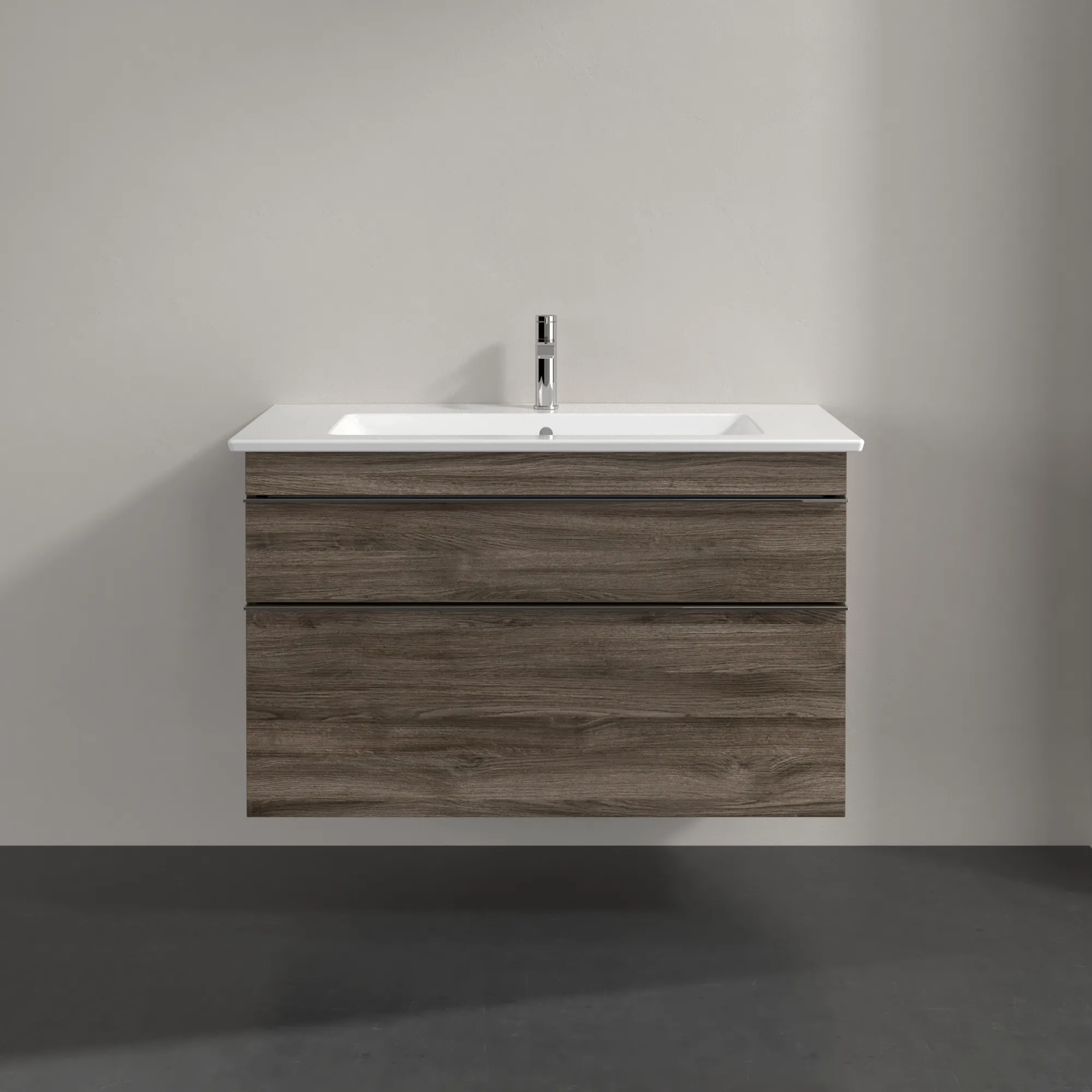 Villeroy & Boch Waschtischunterschrank „Venticello“ für Schrankwaschtisch 953 × 590 × 502 mm Stone Oak, für Becken mittig