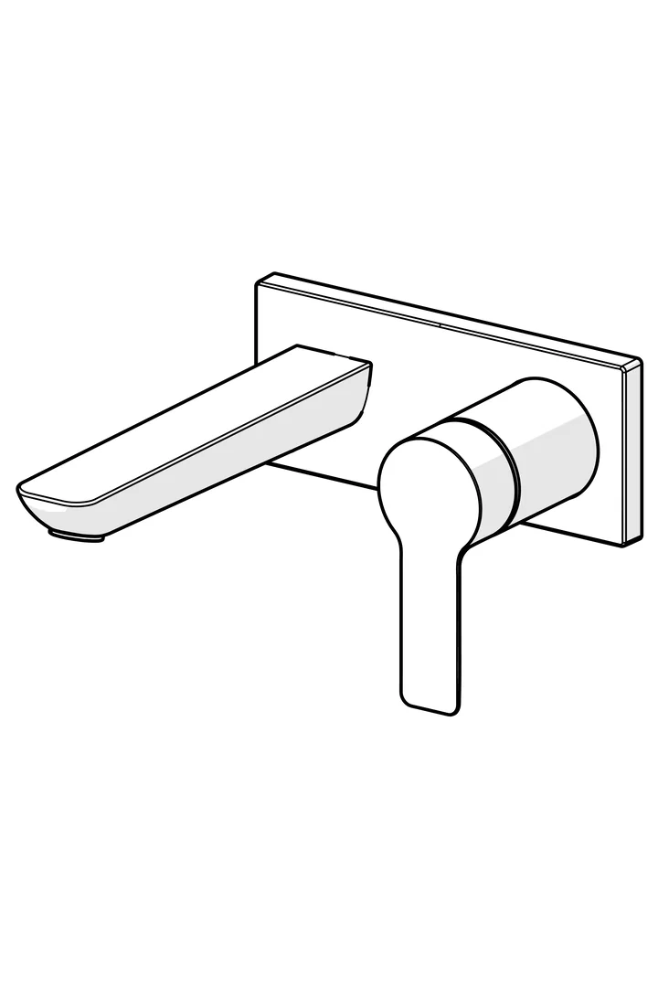 HansaLIGNA Waschtischarmatur Einhebelmischer Fertigmontageset 4489 Rosette eckig Ausladung 190 mm DN 15 Chrom