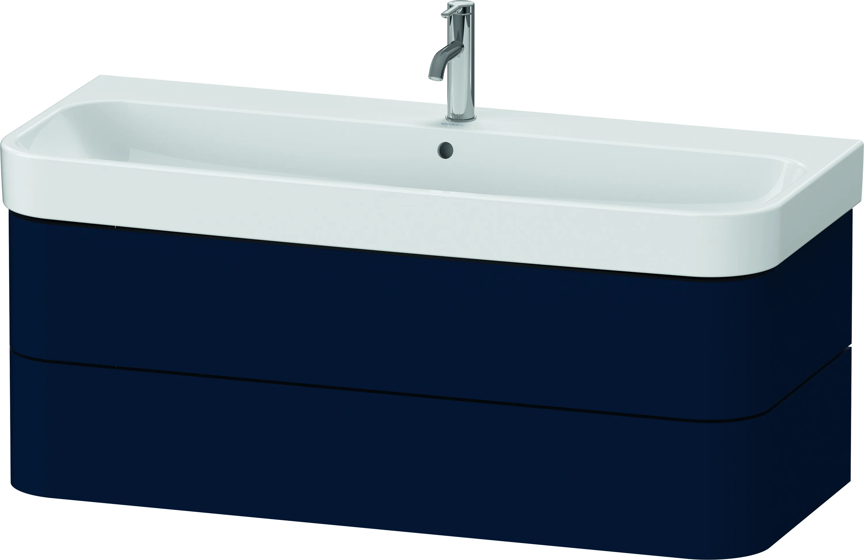 Duravit Waschtischunterschrank wandhängend „Happy D.2 Plus“ 117,5 × 41,5 × 49 cm Nachtblau Seidenmatt Duravit Waschtischunterschrank wandhängend „Happy D.2 Plus“ 117,5 × 41,5 × 49 cm Nachtblau Seidenmatt