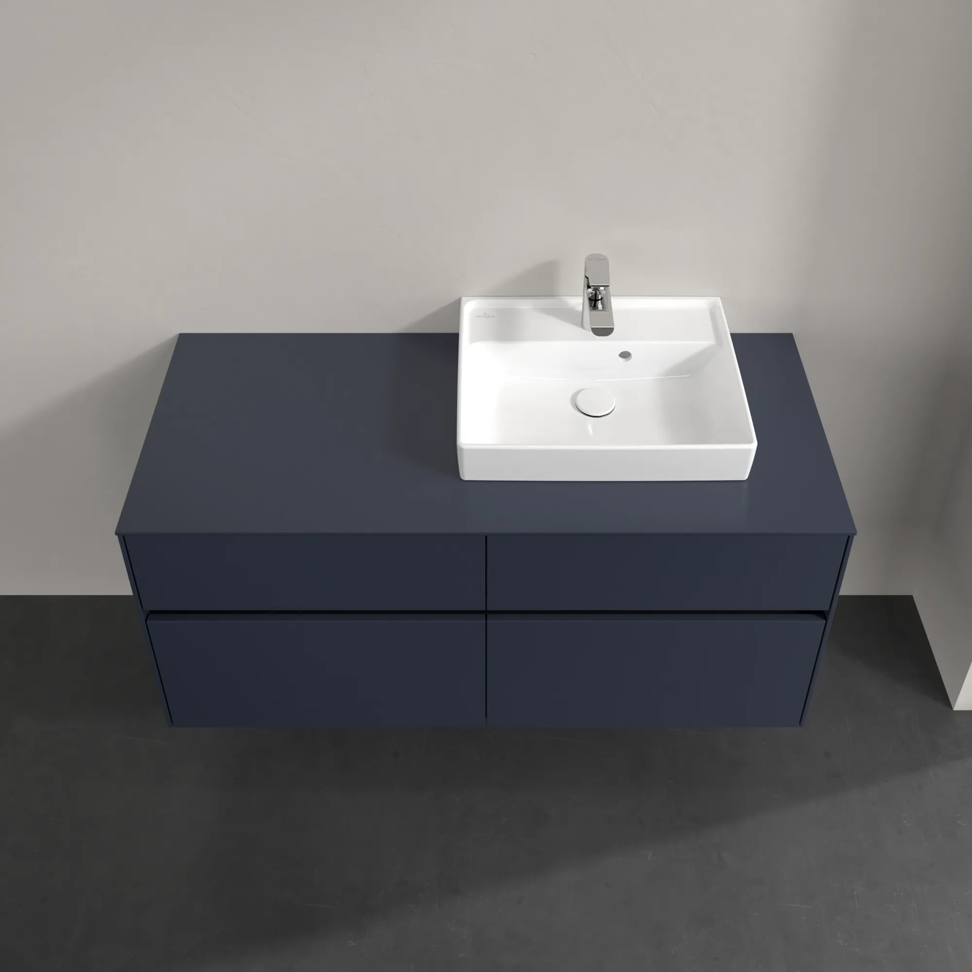Villeroy & Boch Waschtischunterschrank „Collaro“ 1200 × 548 × 500 mm Marine Blue, ohne Beleuchtung, für Becken rechts