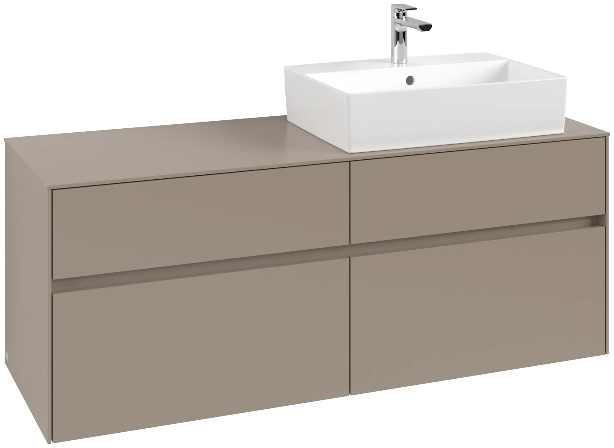 Villeroy & Boch Collaro Waschbeckenunterschrank C13300, 1400 x 548 x 500 mm, Taupe
