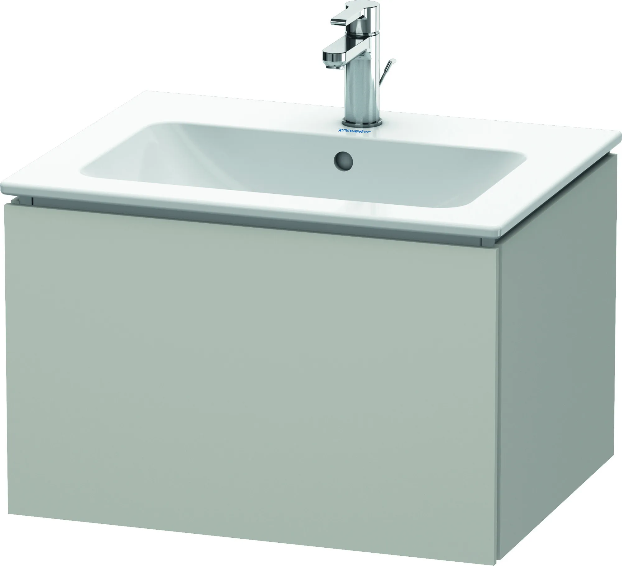 Duravit Waschtischunterschrank wandhängend „L-Cube“ 62 × 40 × 48,1 cm Betongrau Matt