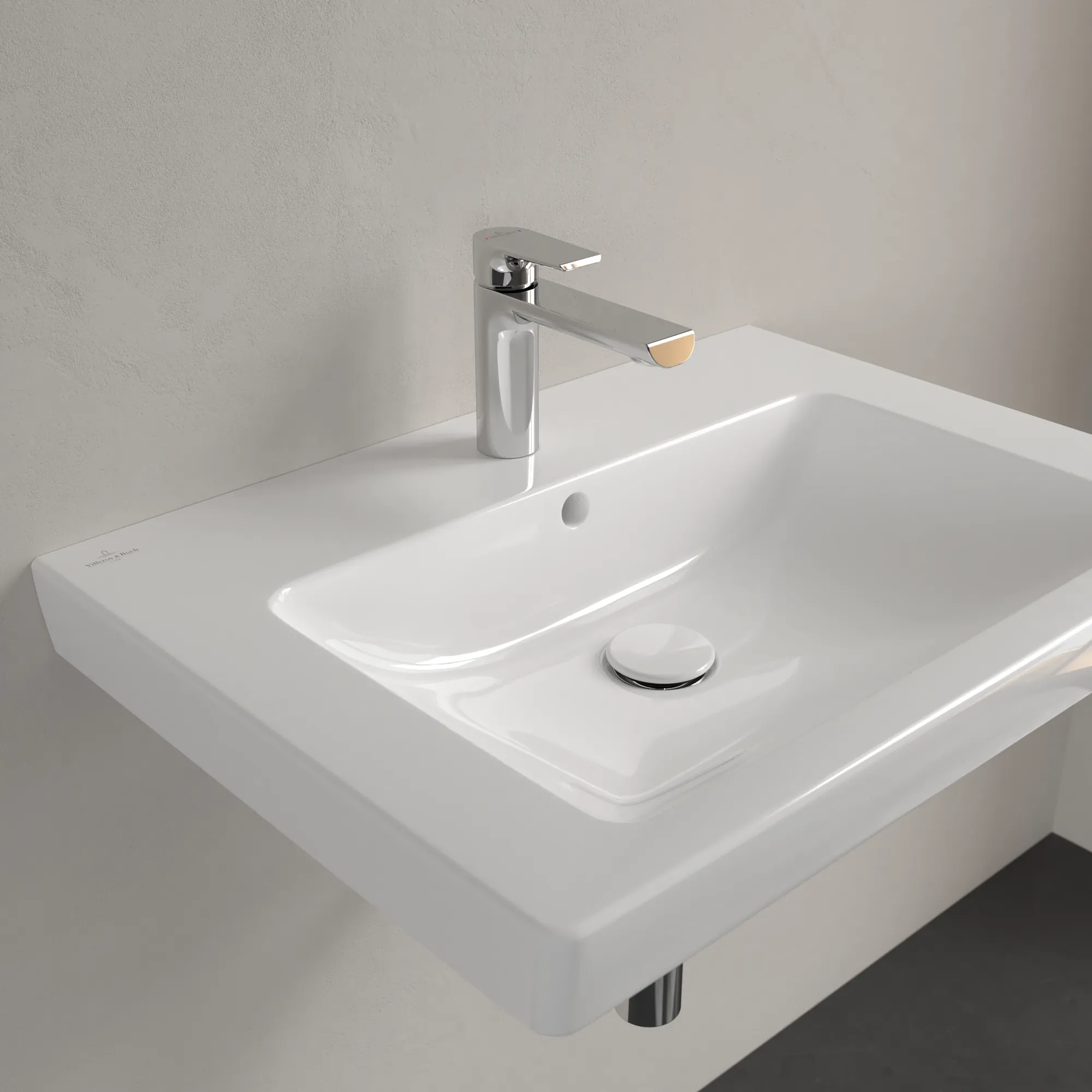 Villeroy & Boch Wandwaschtisch geschliffen „Subway 2.0“ 650 × 470 × 180 mm, mit Hahnlochbohrung, Hahnlochposition mittig, mit Hahnlochbank in Weiß Alpin Villeroy & Boch Wandwaschtisch geschliffen „Subway 2.0“ 650 × 470 × 180 mm, mit Hahnlochbohrung, Hahnlochposition mittig, mit Hahnlochbank in Weiß Alpin