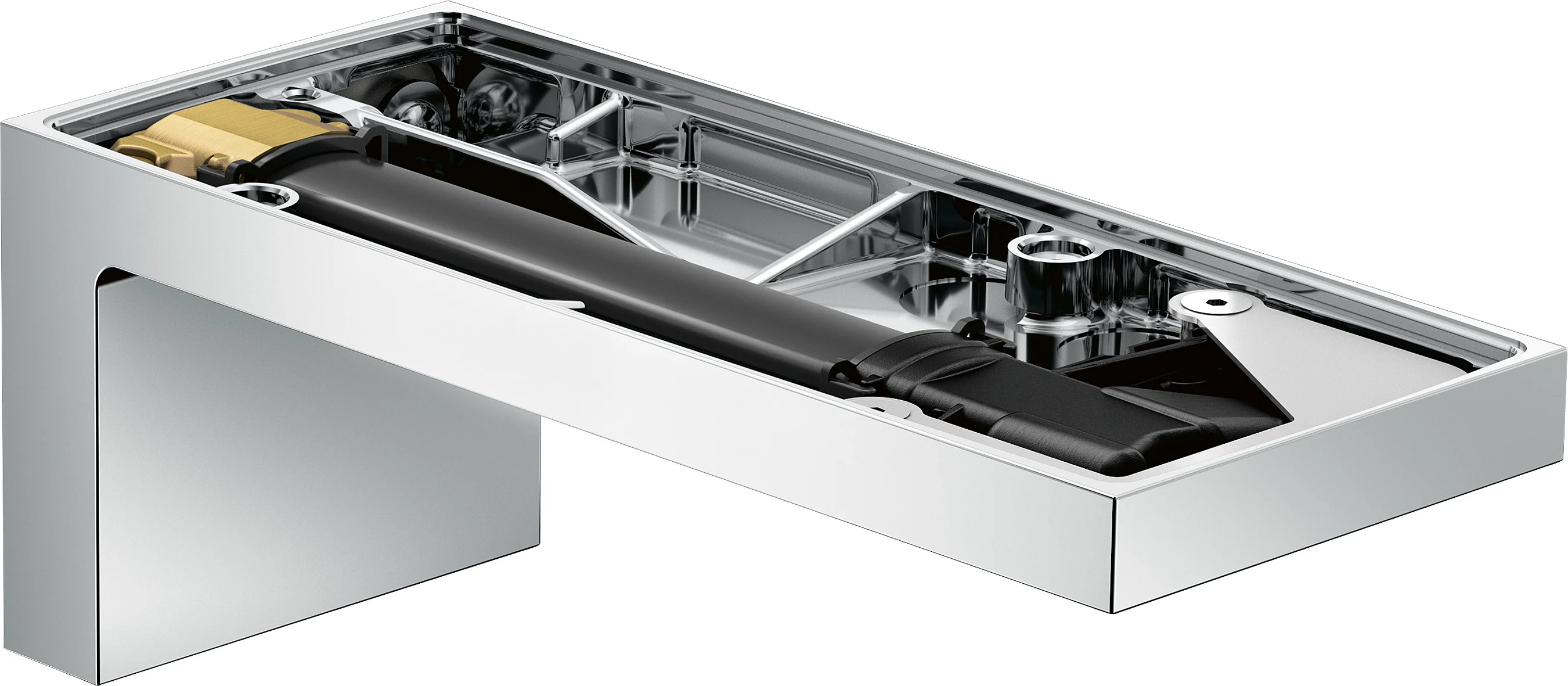 Hansgrohe AXOR MyEdition Wanneneinlauf ohne Platte, Chrom, Ausladung 176 mm, Wandmontage, max. Durchfluss 24 l/min bei 3 bar, Anschluss DN15