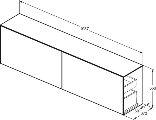 Ideal Standard Waschtischunterschrank „Conca“ 198,7 × 55 × 37,3 cm Anthrazit matt lackiert Ideal Standard Waschtischunterschrank „Conca“ 198,7 × 55 × 37,3 cm Anthrazit matt lackiert