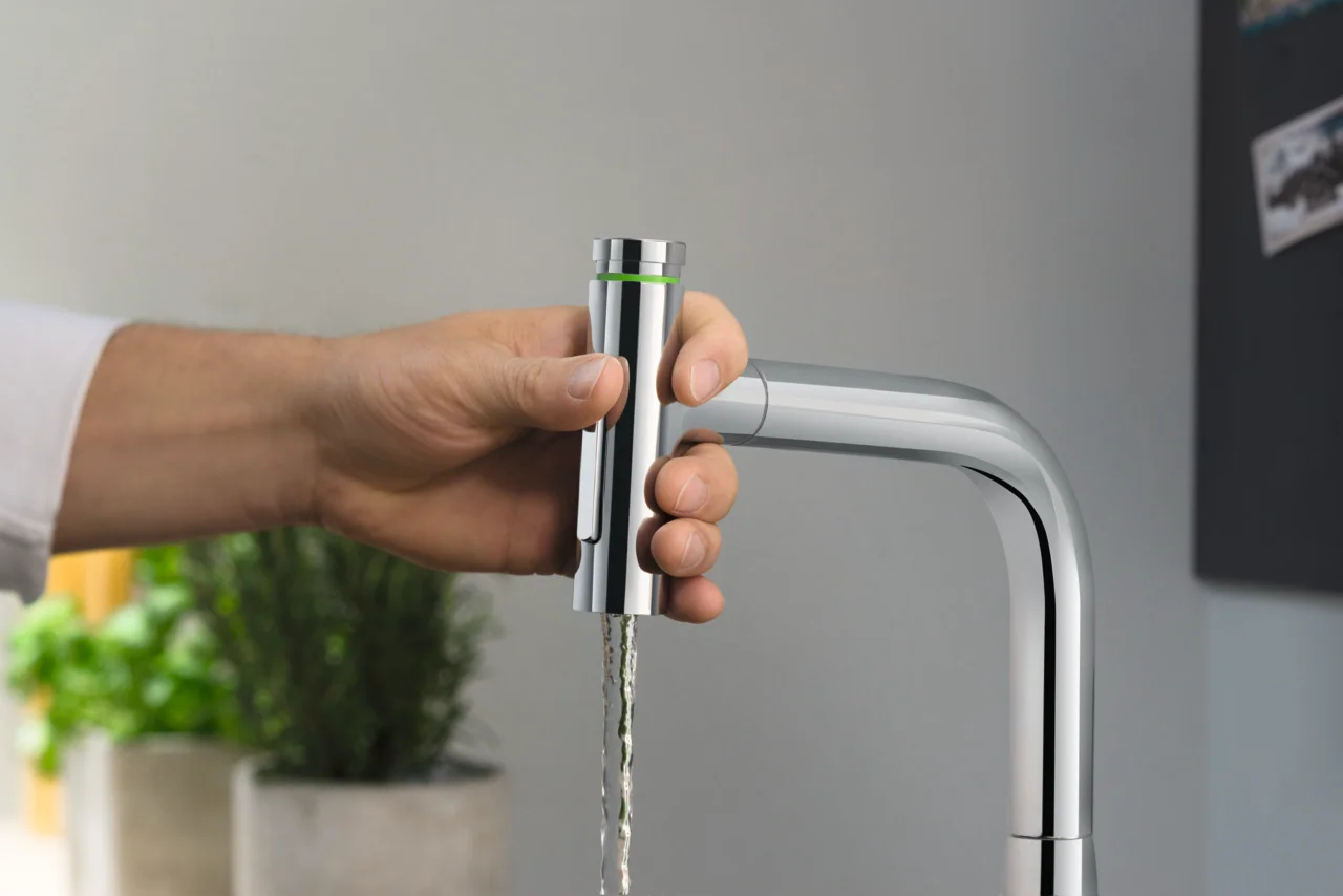 Hansgrohe Metris Select M71 2-Loch Einhebel-Küchenmischer mit Ausziehbrause 2jet sBox Chrom, ComfortZone 200, Schwenkbereich 110° oder 150°, MagFit Brausehalterung, max. Durchfluss 8 l/min, für 35 mm Hahnlochbohrungen