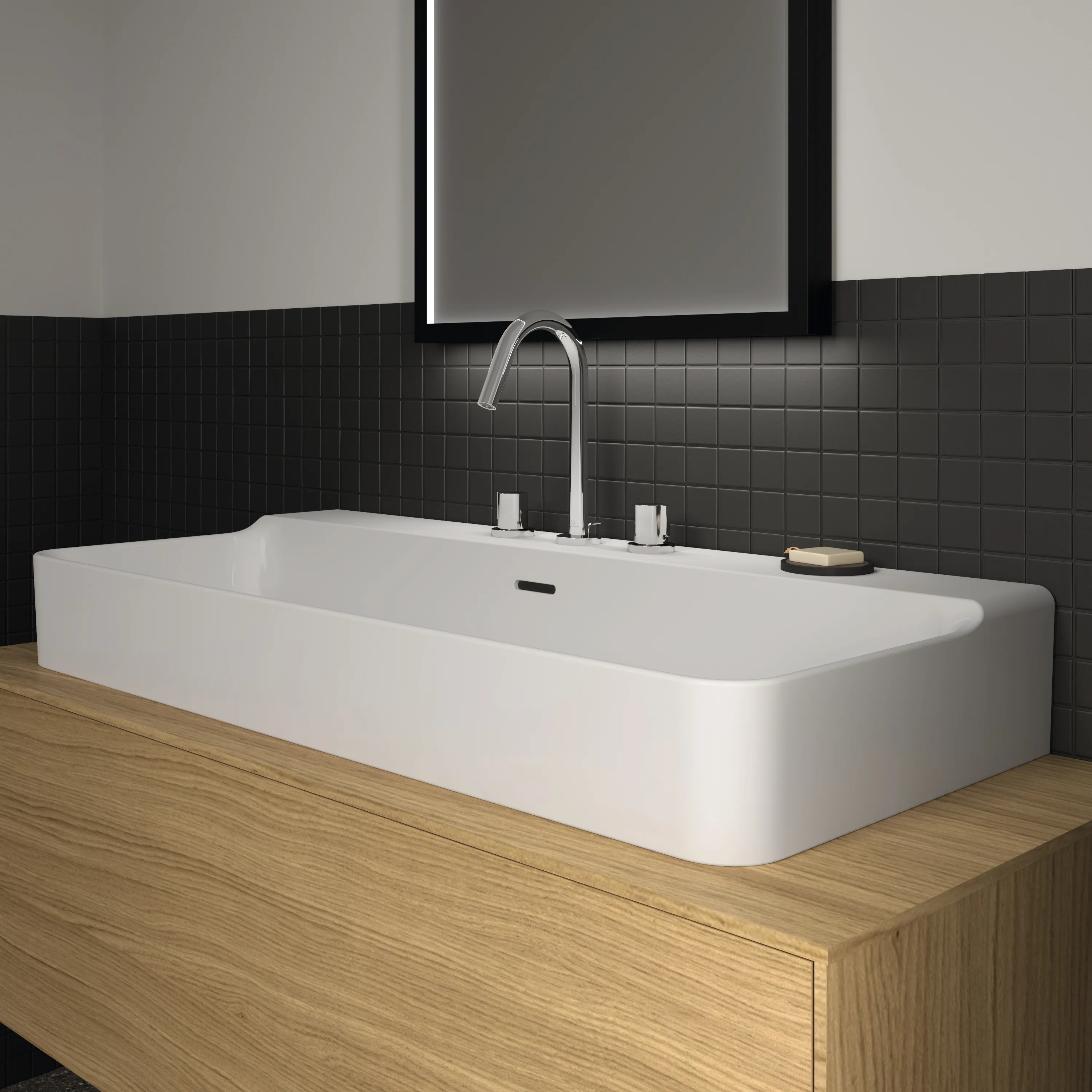 Ideal Standard Conca Waschtisch, 3 Hahnlöcher, weiß mit IdealPlus, 1000x450x165 mm
