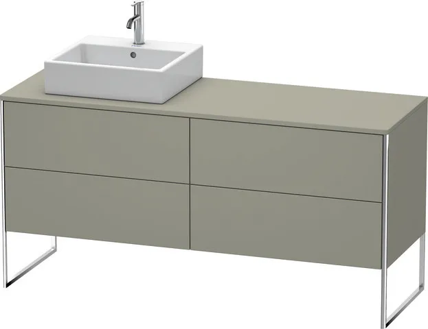 Duravit Waschtischunterschrank bodenstehend „XSquare“ 160 × 77,8 × 54,8 cm Steingrau Seidenmatt Duravit Waschtischunterschrank bodenstehend „XSquare“ 160 × 77,8 × 54,8 cm Steingrau Seidenmatt