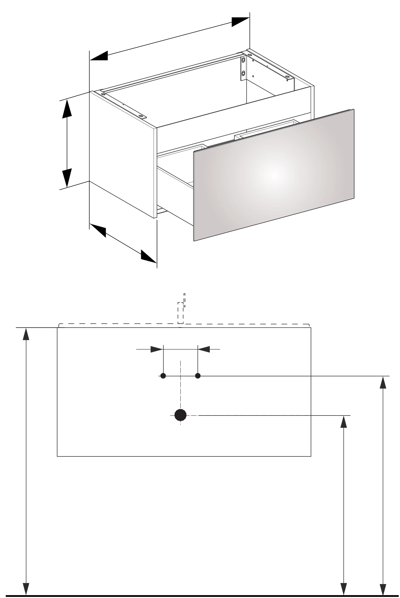 KEUCO Waschtischunterschrank mit Auszug „X-Line“ Weiß (Glas), Weiß (Dekor, matt), ohne Beleuchtung 800 × 400 × 490 mm KEUCO Waschtischunterschrank mit Auszug „X-Line“ Weiß (Glas), Weiß (Dekor, matt), ohne Beleuchtung 800 × 400 × 490 mm