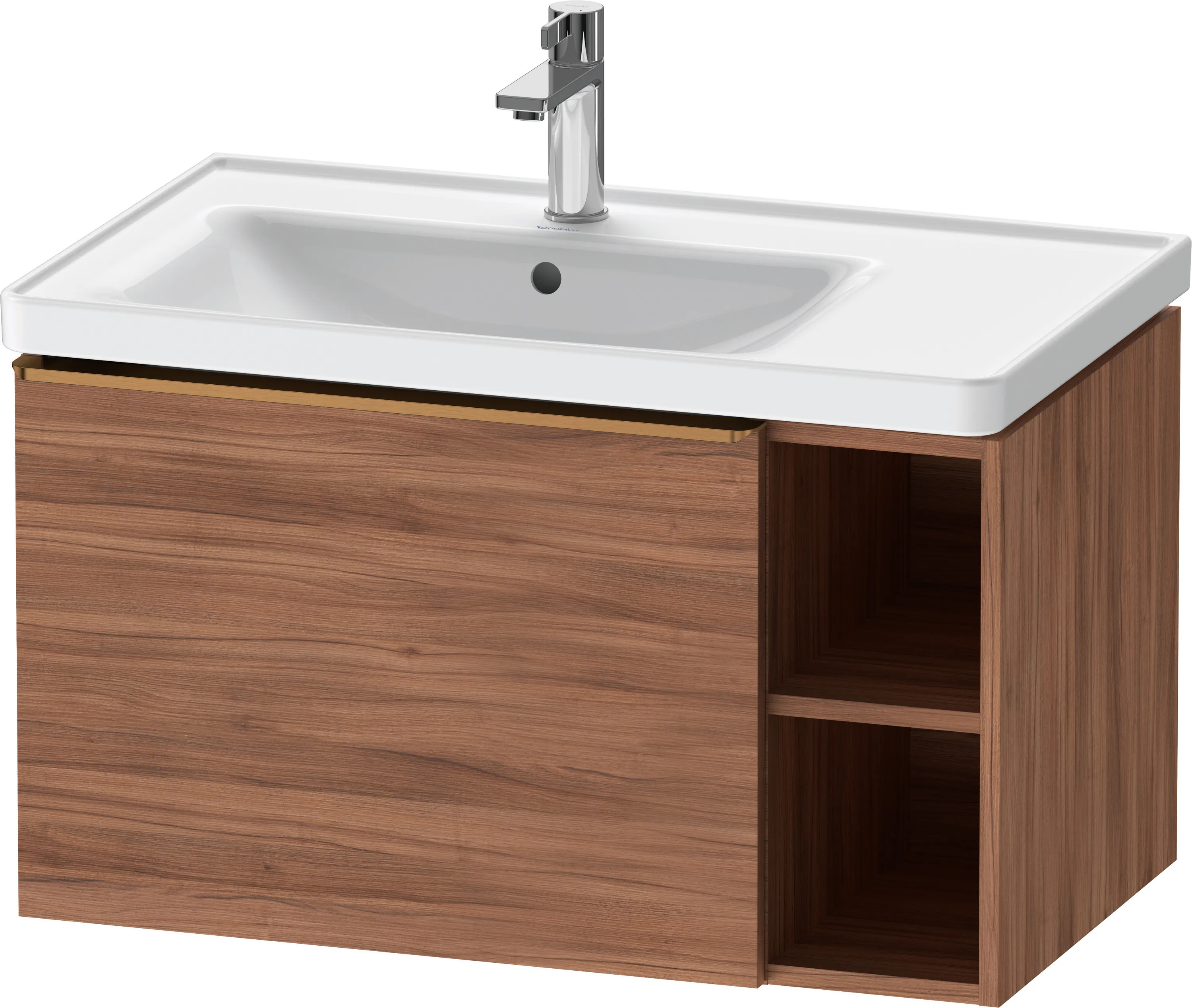 Duravit Waschtischunterschrank wandhängend „D-Neo“ 78,4 × 44 × 45,2 cm Nussbaum Natur