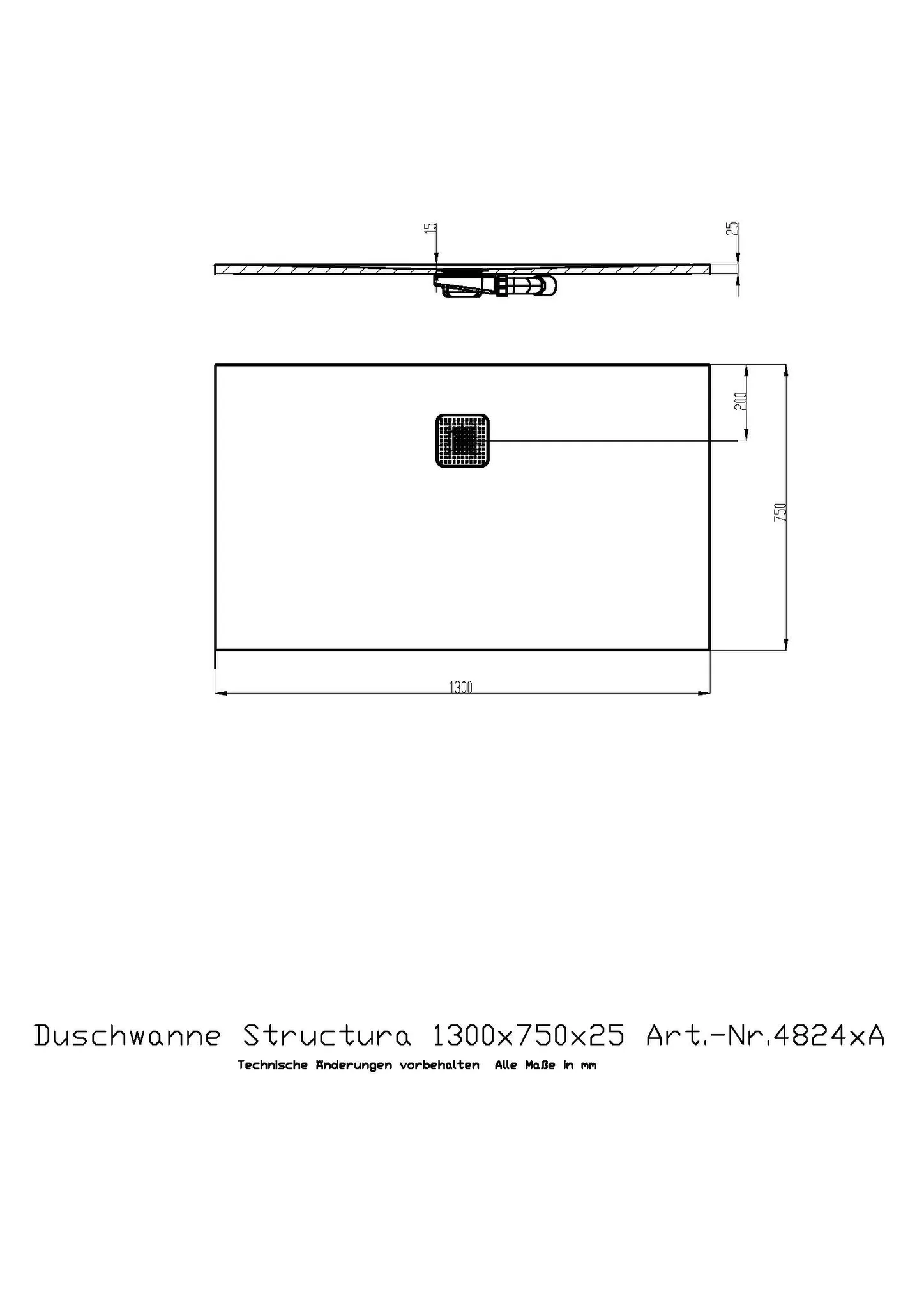 Duschwanne Structura 1300x750x25 in gesoftete Schieferoptik, mit Antirutsch B, Material Solique, Weiß Duschwanne Structura 1300x750x25 in gesoftete Schieferoptik, mit Antirutsch B, Material Solique, Weiß