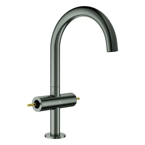 Waschtisch-Einlochbatterie Atrio Private Collection 21134, L-Size, für Hebelgriffe, Zugstangen-Ablaufgarnitur, chrom Farbe: hard graphite (gebürstet) / Größe: L Waschtisch-Einlochbatterie Atrio Private Collection 21134, L-Size, für Hebelgriffe, Zugstangen-Ablaufgarnitur, chrom Farbe: hard graphite (gebürstet) / Größe: L