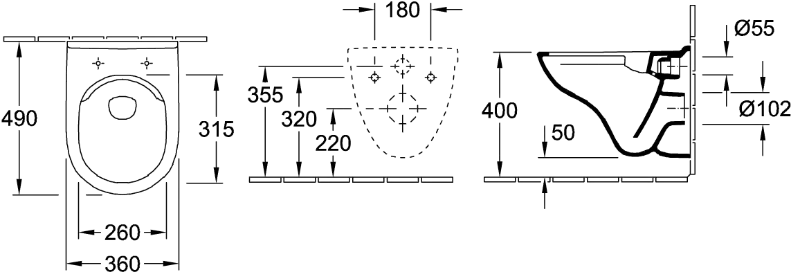 Combi-Pack O.novo 5688HR, 360 x 490 x 350 mm, Oval, wandhängend, Abgang waagerecht, Weiß Alpin Combi-Pack O.novo 5688HR, 360 x 490 x 350 mm, Oval, wandhängend, Abgang waagerecht, Weiß Alpin