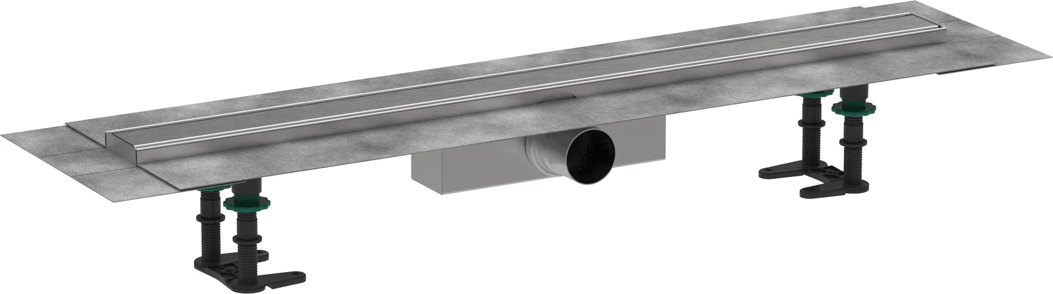 RainDrain Compact Komplettset Duschrinne 800 für Standardinstallation Edelstahl gebürstet