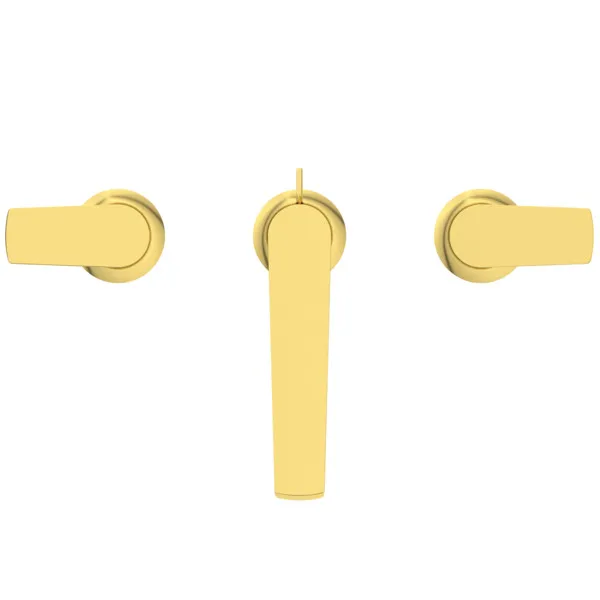 3-Loch-Waschtischarmatur La Dolce Vita mit Ablaufgarnitur Brushed Gold 3-Loch-Waschtischarmatur La Dolce Vita mit Ablaufgarnitur Brushed Gold