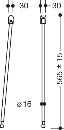 Bodenstütze f. Mont.höhe 680, SK-Griff, plvb weiß tiefmatt