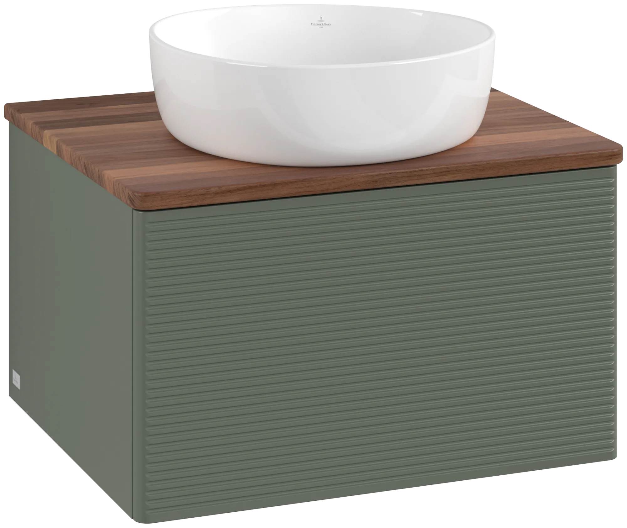 Villeroy & Boch Antao Waschbeckenunterschrank K29_1, 600x360x500 mm, Leaf Green Matt Lacquer / Warm Walnut