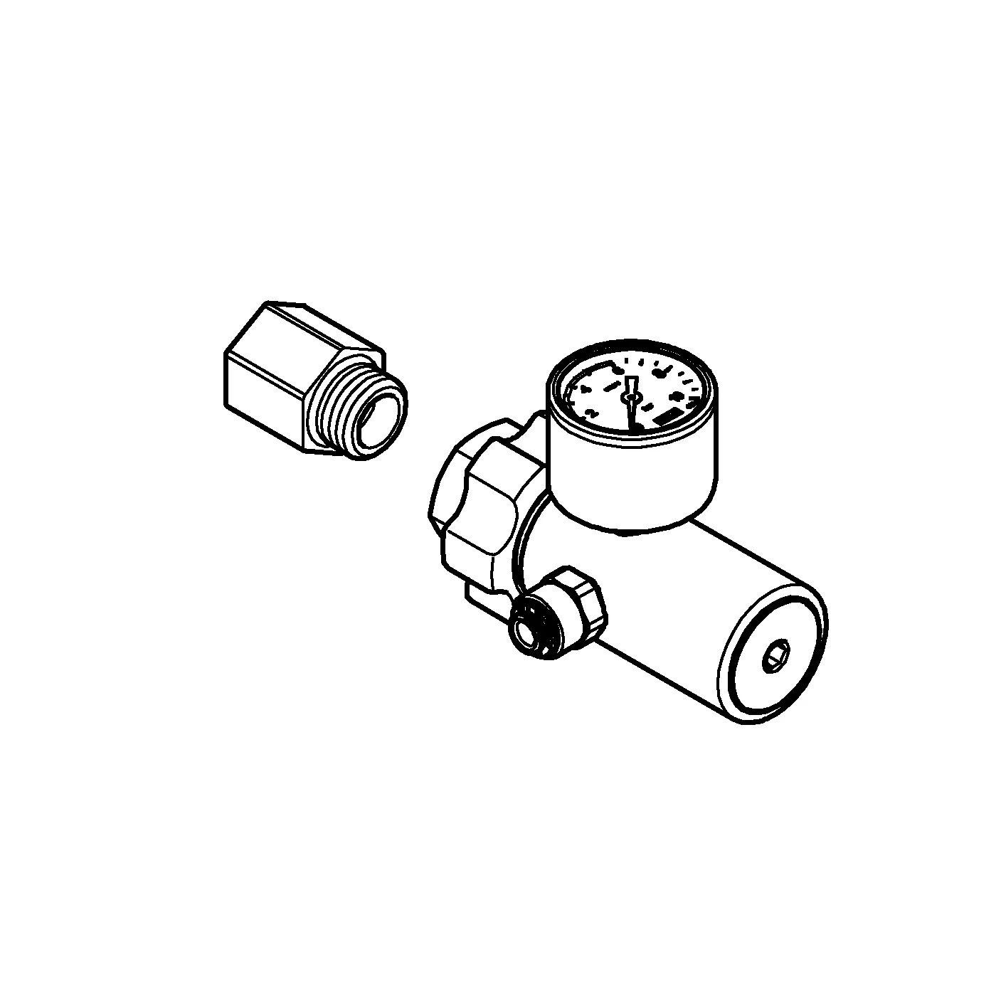 Druckanzeiger 46717, für Blue, inklusive Adapter für 425 g und 2 kg CO2-Flaschen Druckanzeiger 46717, für Blue, inklusive Adapter für 425 g und 2 kg CO2-Flaschen