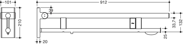 HEWI Stützklappgriff „System 900“ HEWI Stützklappgriff „System 900“