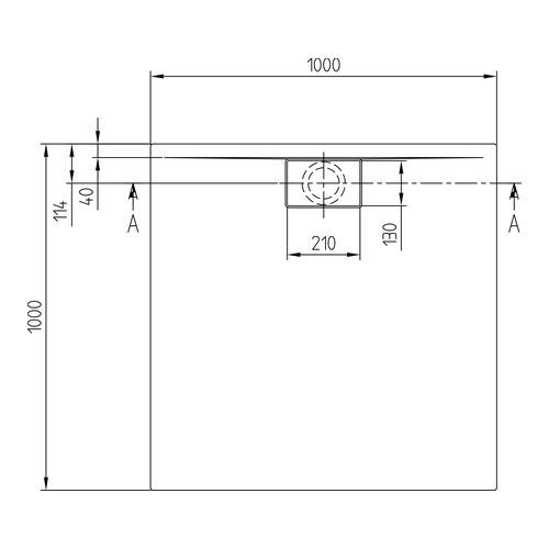 Villeroy & Boch Duschwanne inkl. Wannenträger und Ablaufgarnitur „Architectura MetalRim“ 100 × 100 cm