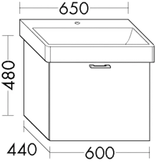 Waschtischunterschrank Sys30 von burgbad – 1 Auszug, 480 mm hoch, 600 mm breit, 440 mm tief Waschtischunterschrank Sys30 von burgbad – 1 Auszug, 480 mm hoch, 600 mm breit, 440 mm tief