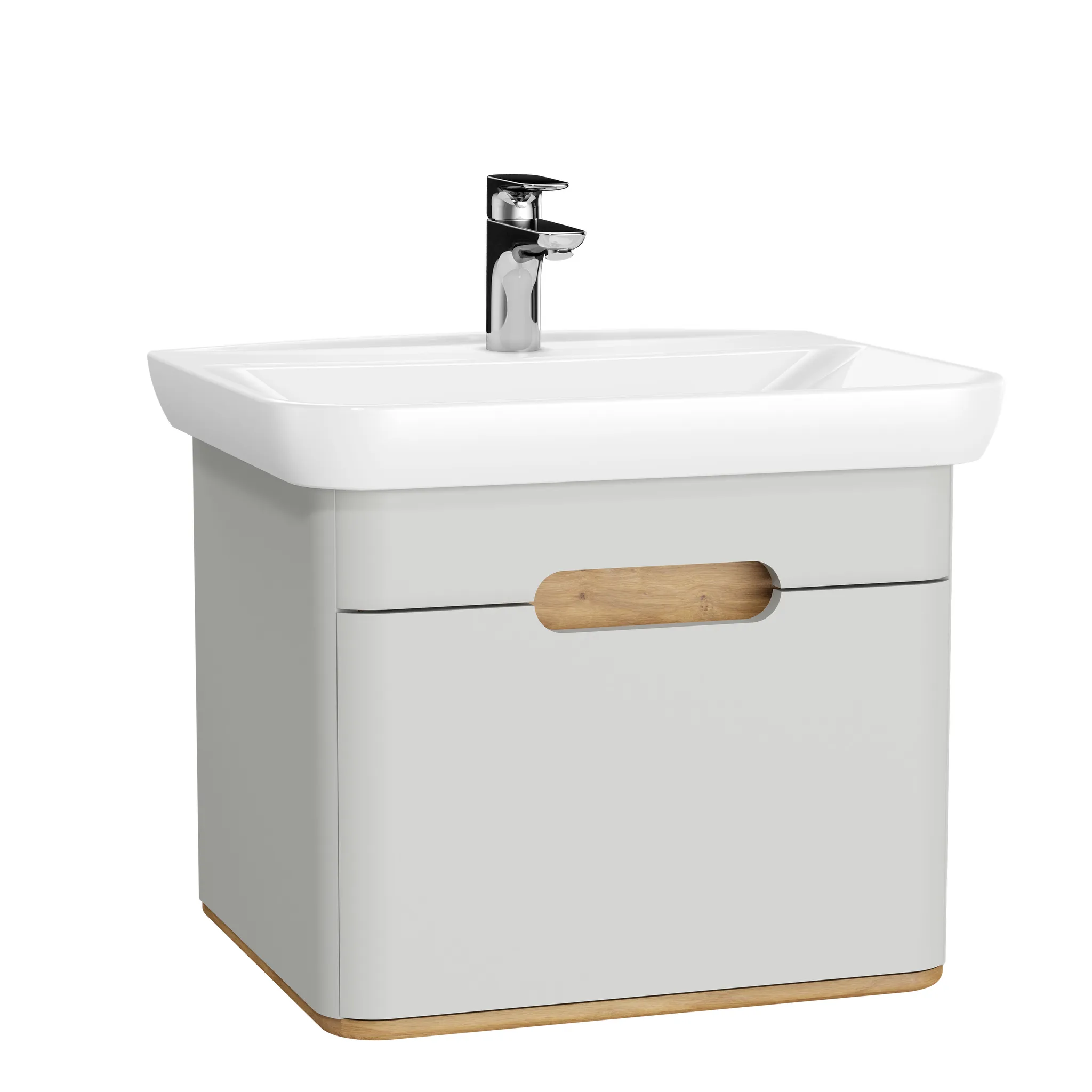 VitrA Sento Set 63 cm Waschtisch + Unterschrank 1 Lade Hellgrau Matt VitrA Sento Set 63 cm Waschtisch + Unterschrank 1 Lade Hellgrau Matt