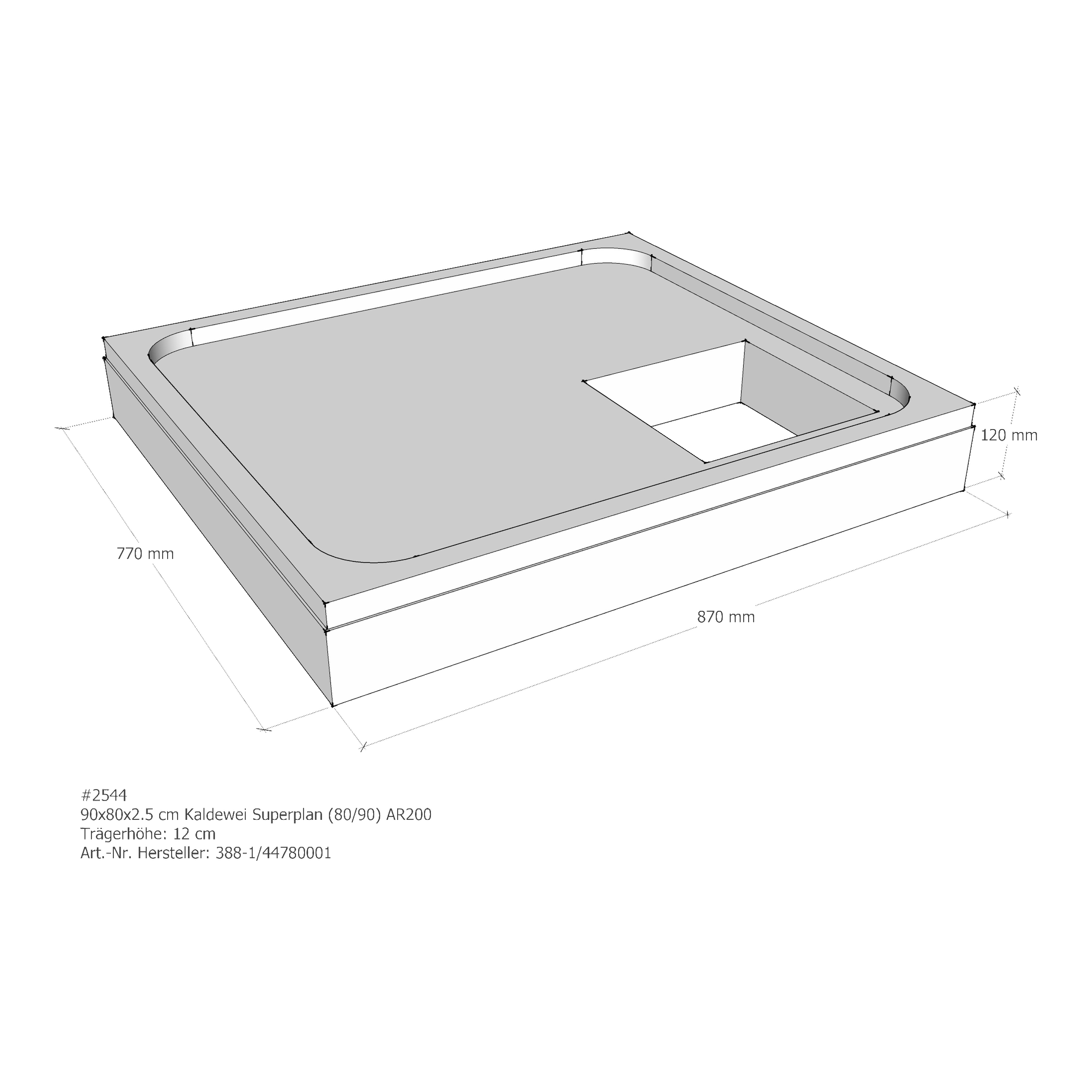 Duschwannenträger für Kaldewei Superplan 80 × 90 × 2,5 cm Breite: 90 cm / Länge: 80 cm Duschwannenträger für Kaldewei Superplan 80 × 90 × 2,5 cm Breite: 90 cm / Länge: 80 cm