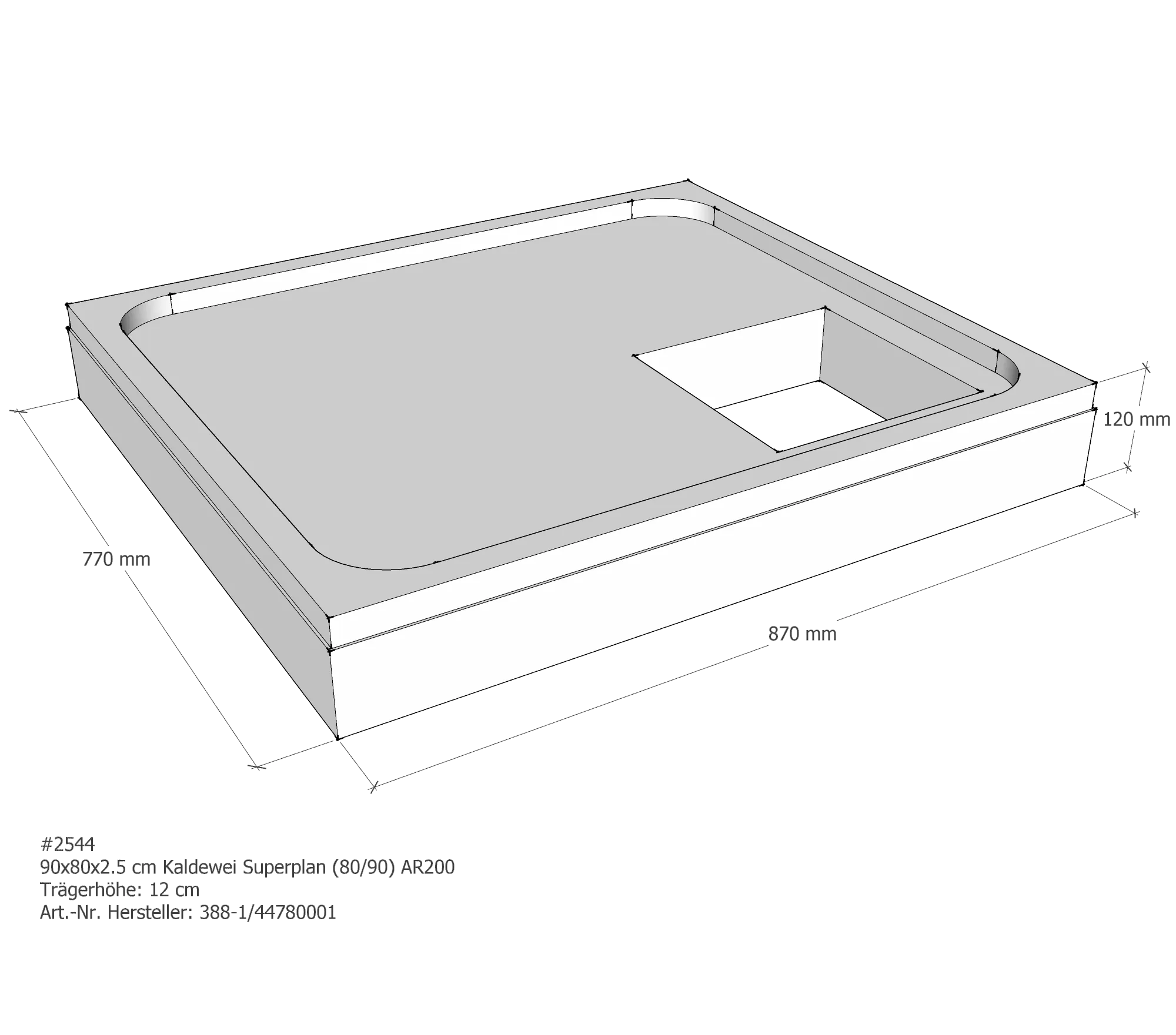 Duschwannenträger für Kaldewei Superplan 80 × 90 × 2,5 cm Breite: 90 cm / Länge: 80 cm Duschwannenträger für Kaldewei Superplan 80 × 90 × 2,5 cm Breite: 90 cm / Länge: 80 cm