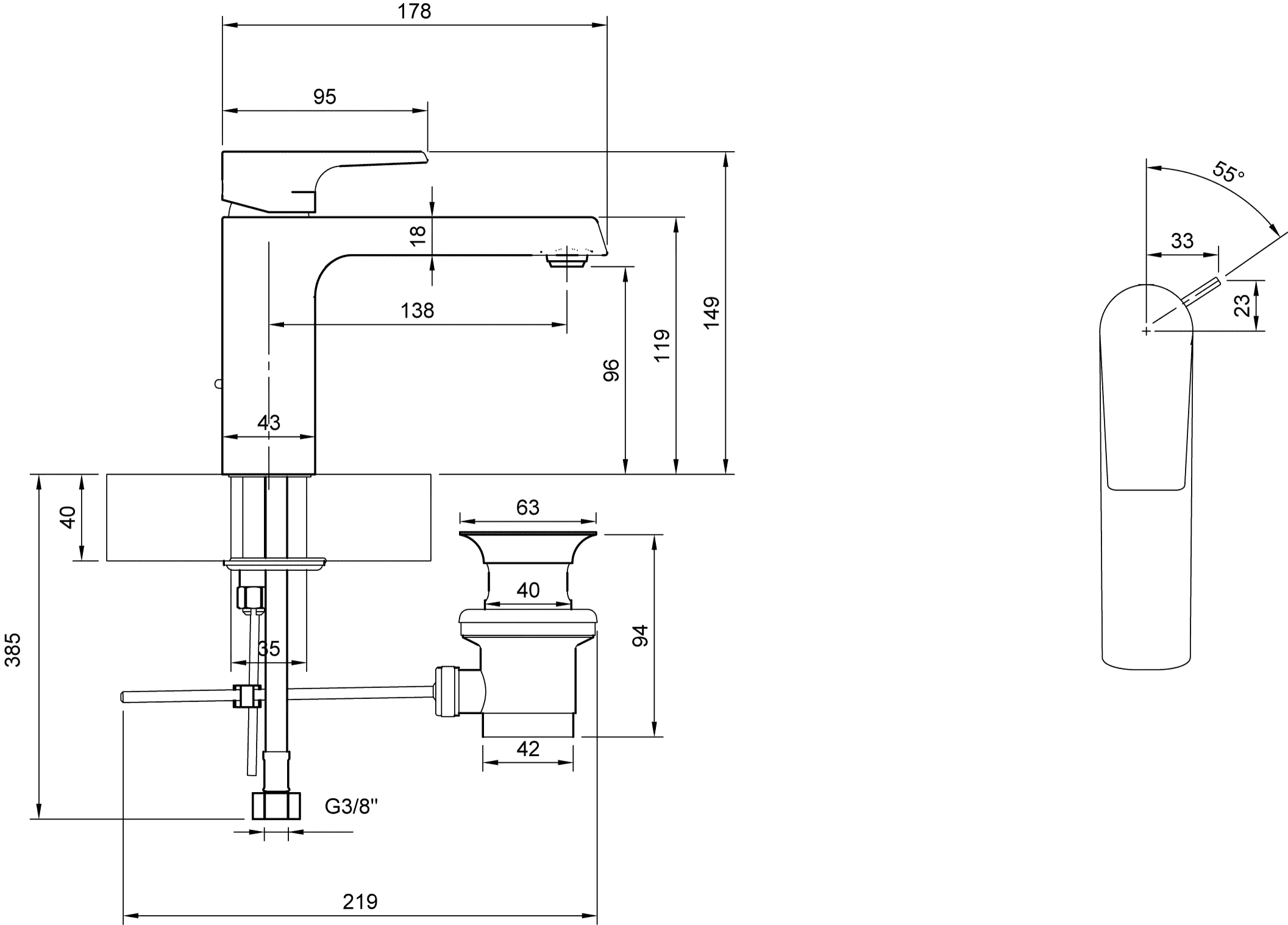 Einhand-Waschtischarmatur „Liberty“ 17,8 cm Ausladung 138 mm in Chrom Einhand-Waschtischarmatur „Liberty“ 17,8 cm Ausladung 138 mm in Chrom