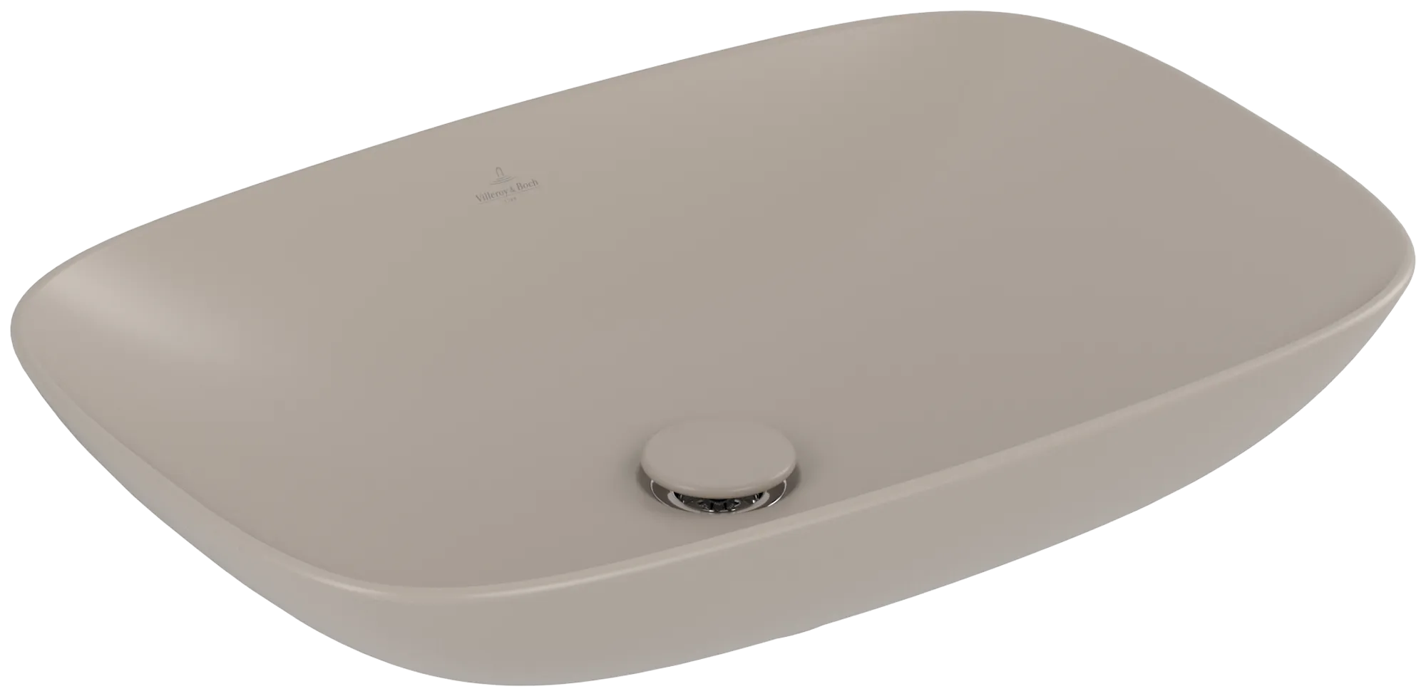 Villeroy & Boch Aufsatzwaschtisch aus TitanCeram „Loop & Friends“ 620 × 420 × 150 mm, ohne Hahnlochbohrung in Almond