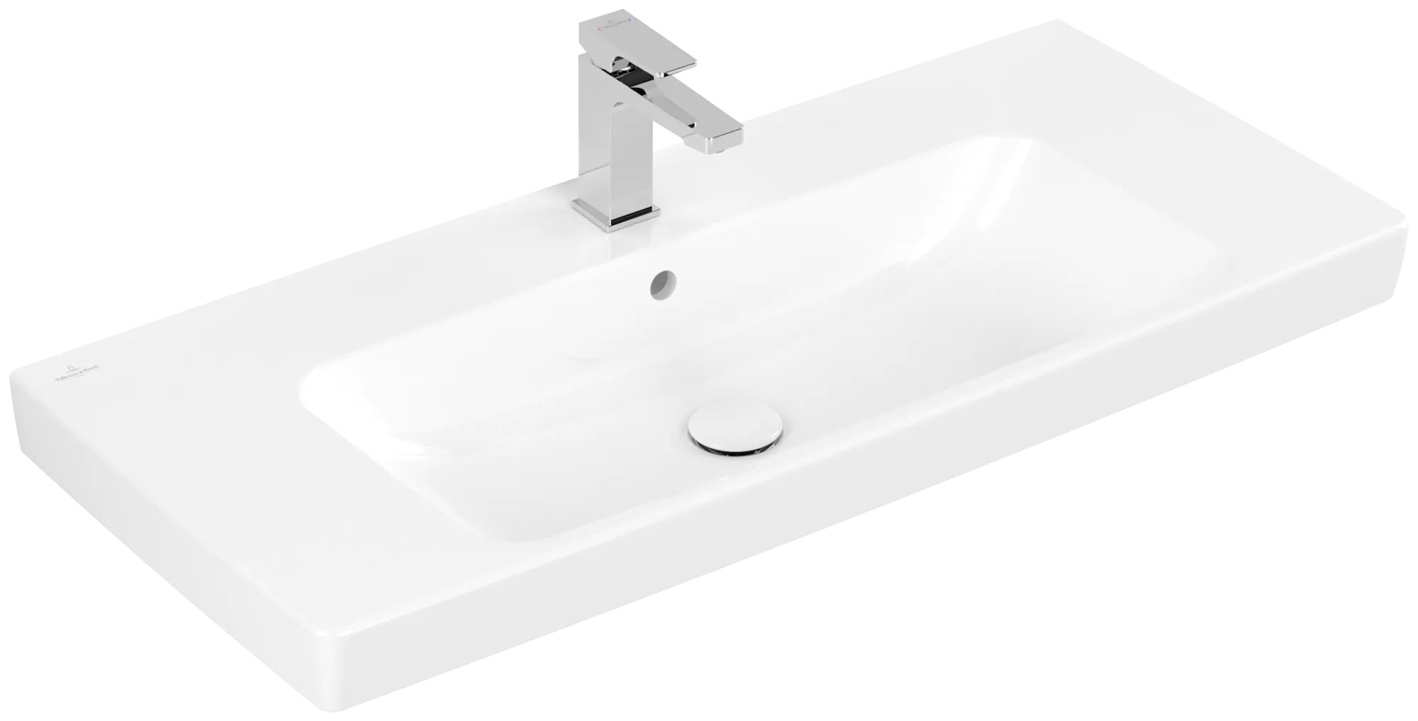 Villeroy & Boch Waschbecken „Architectura“ 1000 × 460 × 165 mm, ohne Hahnlochbohrung, für Becken mittig