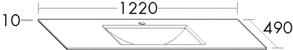 burgbad Waschbecken „Sys30“ 1260 × 530 × 194 mm, Hahnlochposition mittig