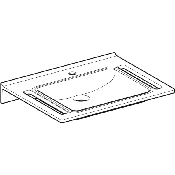 Waschbecken „Publica“ 700 × 550 × 135 mm, mit Hahnlochbohrung, Hahnlochposition mittig Waschbecken „Publica“ 700 × 550 × 135 mm, mit Hahnlochbohrung, Hahnlochposition mittig