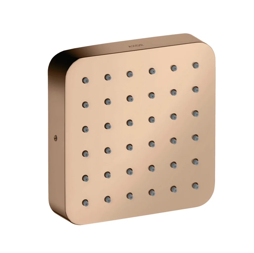 Hansgrohe AXOR Citterio E Brausemodul Unterputz softsquare Polished Red Gold 120x120mm Rain Strahl 5,3 l/min verstellbarer Winkel