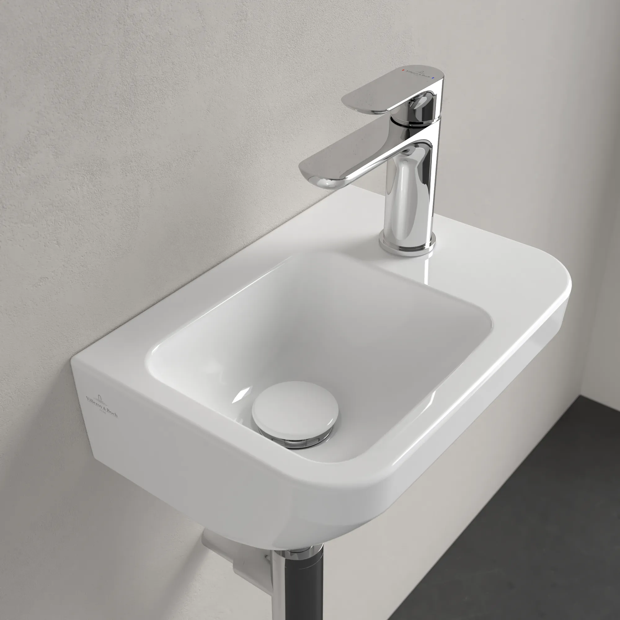 Villeroy & Boch Architectura Handwaschbecken 437337, 360x260mm, Rechteck, 1HL. o. ÜL., Weiß Alpin
