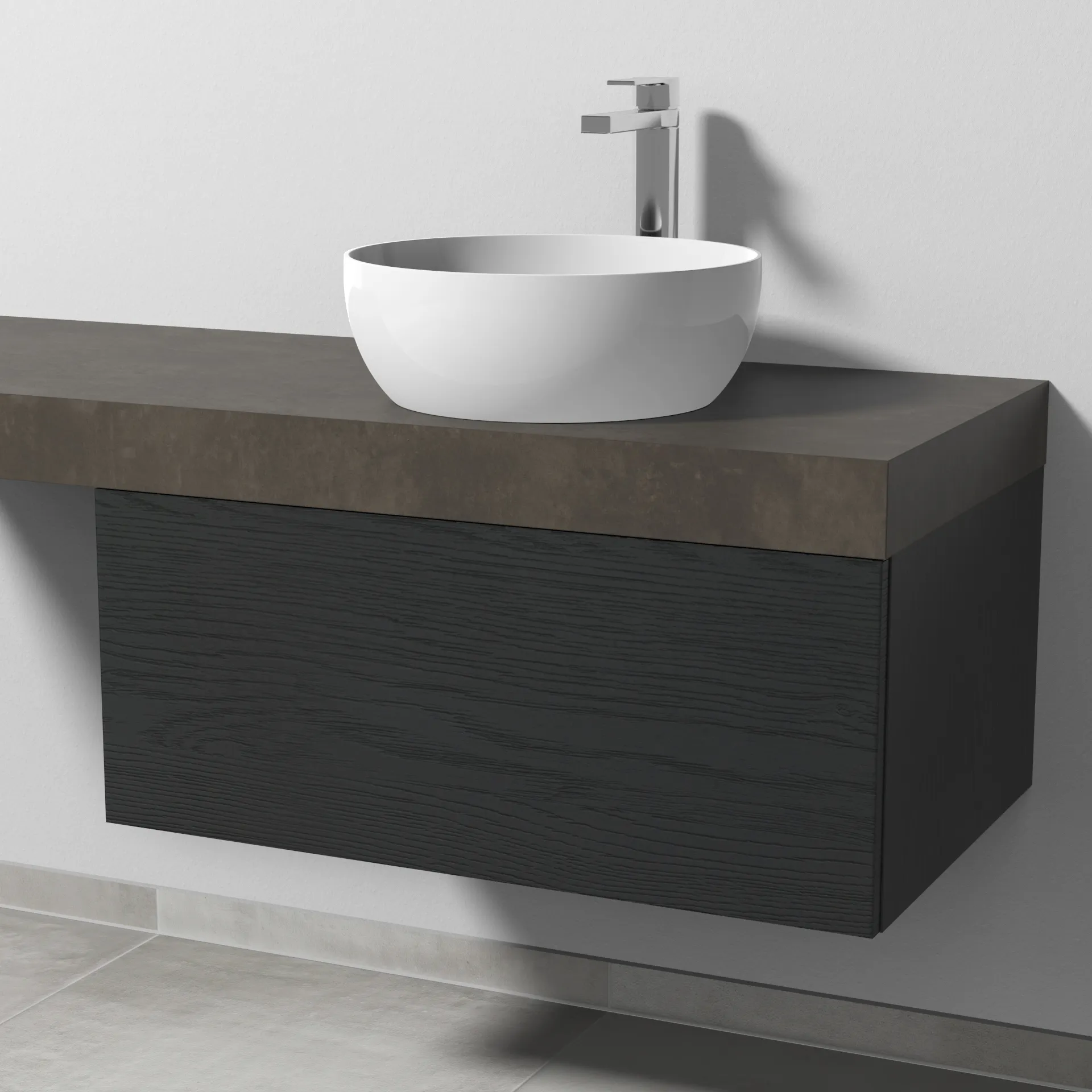 Sanipa Waschtischunterschrank „2morrow“ 800 × 340 × 520 mm in Black Oak