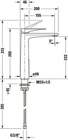 Einhand-Waschtischarmatur „Tulum by Starck“ Ausladung 155 mm in Schwarz (matt) Einhand-Waschtischarmatur „Tulum by Starck“ Ausladung 155 mm in Schwarz (matt)