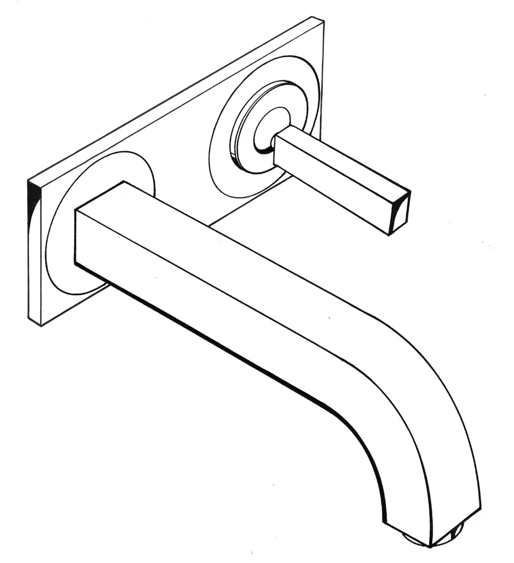 Waschtischmischer UP Axor Citterio F-Set langer Auslauf mit Platte chrom
