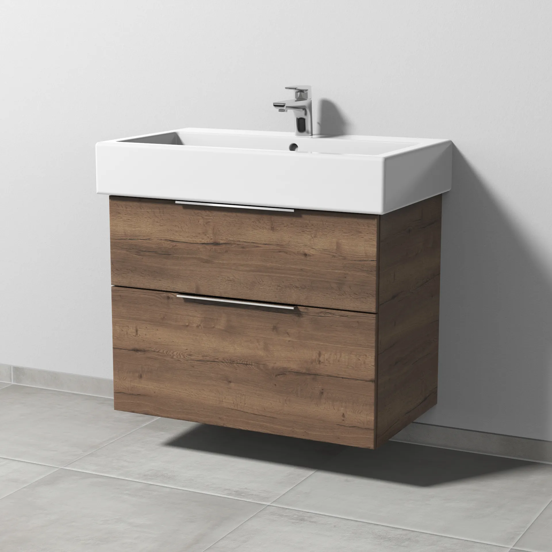 Sanipa Waschtischunterschrank „3way“ 750 × 593 × 447 mm in Eiche Tabak Sanipa Waschtischunterschrank „3way“ 750 × 593 × 447 mm in Eiche Tabak