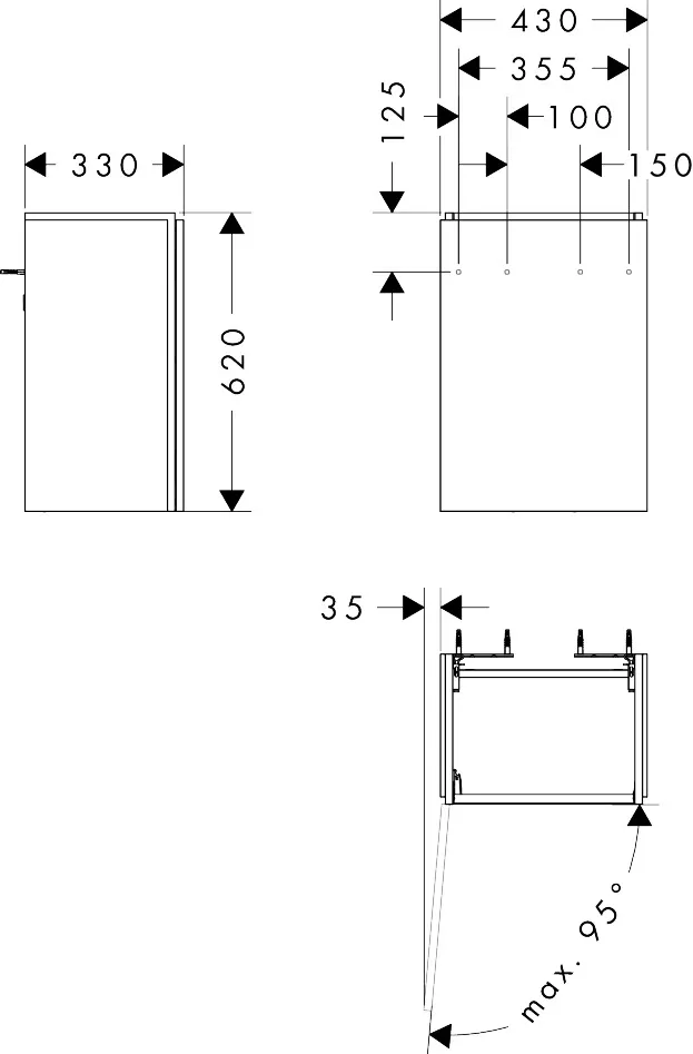 Hansgrohe Xilesa E Waschtischunterschrank 430⁄330mm, Türanschlag links, Eiche Kaschmir Hansgrohe Xilesa E Waschtischunterschrank 430⁄330mm, Türanschlag links, Eiche Kaschmir