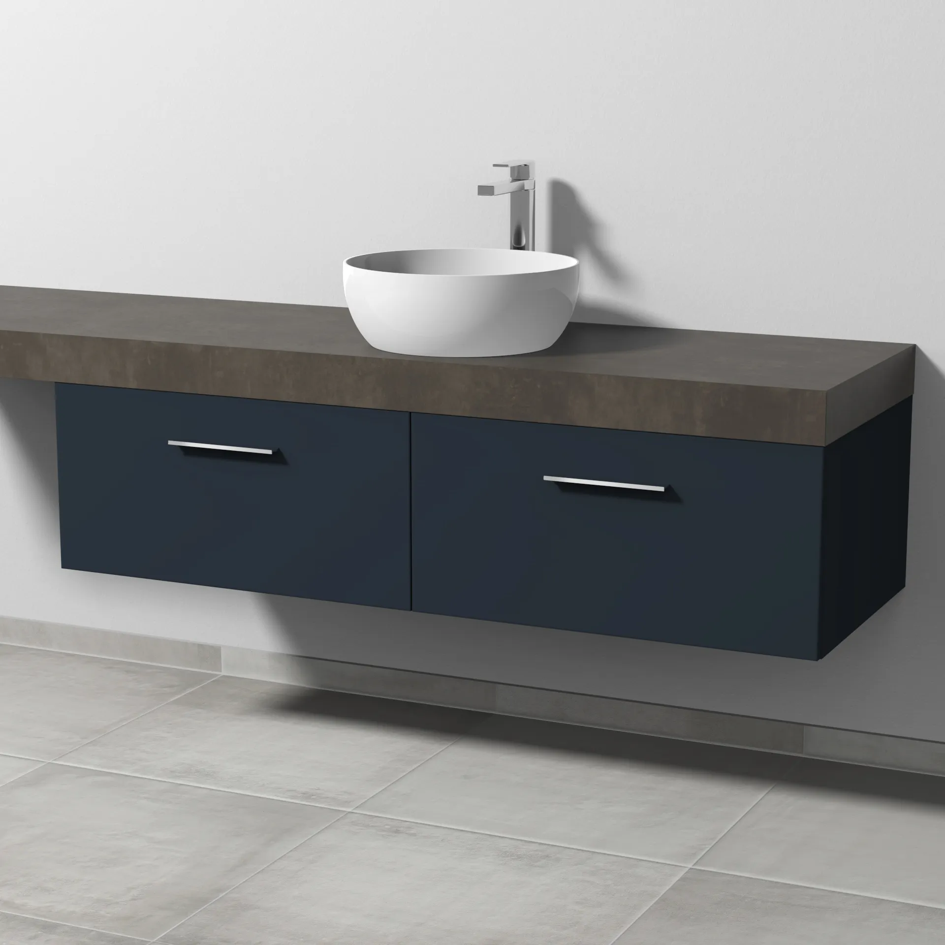 Sanipa Waschtischunterschrank „2morrow“ 1400 × 340 × 520 mm in Marine (matt)