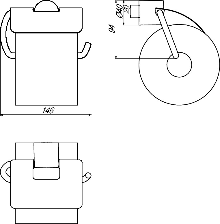 emco Toilettenpapierhalter mit Deckel „rondo 2“ 10,6 × 9,4 cm in chrom, Befestigung verdeckt