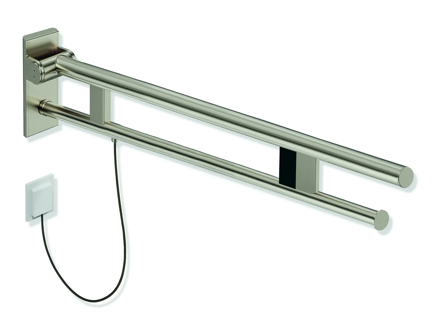 HEWI Stützklappgriff Duo Design A, Edelstahl PVD, Ausladung 850 mm, E-Ausführung, rechts HEWI Stützklappgriff Duo Design A, Edelstahl PVD, Ausladung 850 mm, E-Ausführung, rechts