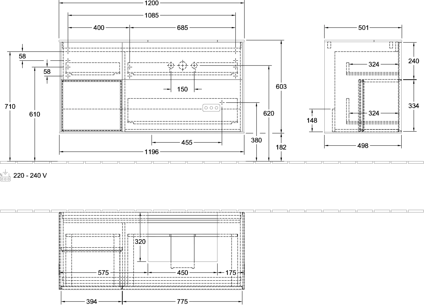 Villeroy & Boch Waschtischunterschrank „Finion“ für Schrankwaschtisch 1200 × 603 × 501 mm Anthracite Matt Lacquer, für Becken rechts Villeroy & Boch Waschtischunterschrank „Finion“ für Schrankwaschtisch 1200 × 603 × 501 mm Anthracite Matt Lacquer, für Becken rechts