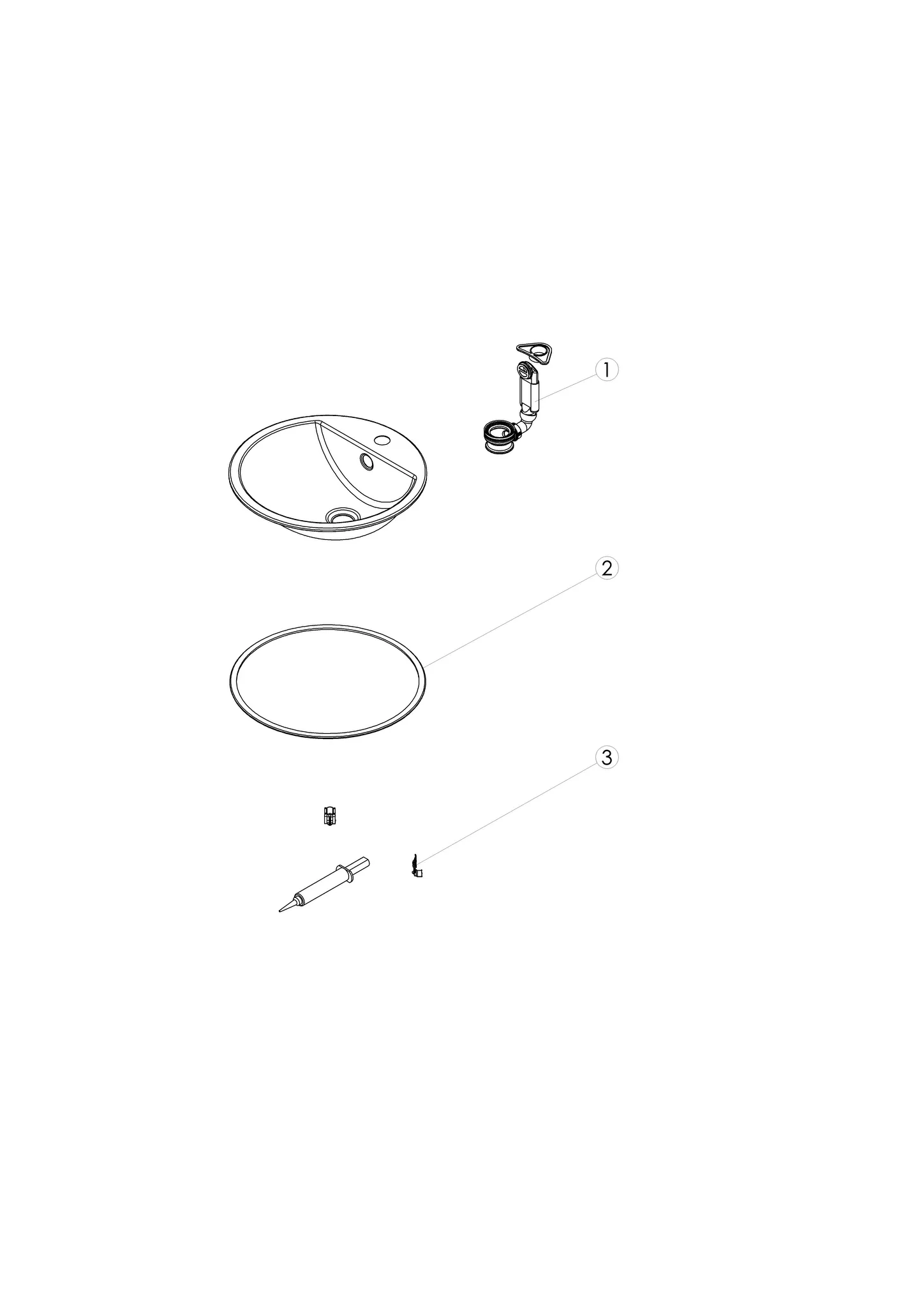 Waschbecken „S-Serie“ 450 × 154 mm, Hahnlochposition mittig mit ProShield